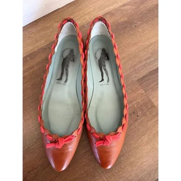 Vintage Leather Belle by Sigerson Morrison Pointed Toe Flats Size 8.5 - Picture 2 of 7
